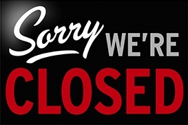 sorry were closed sign